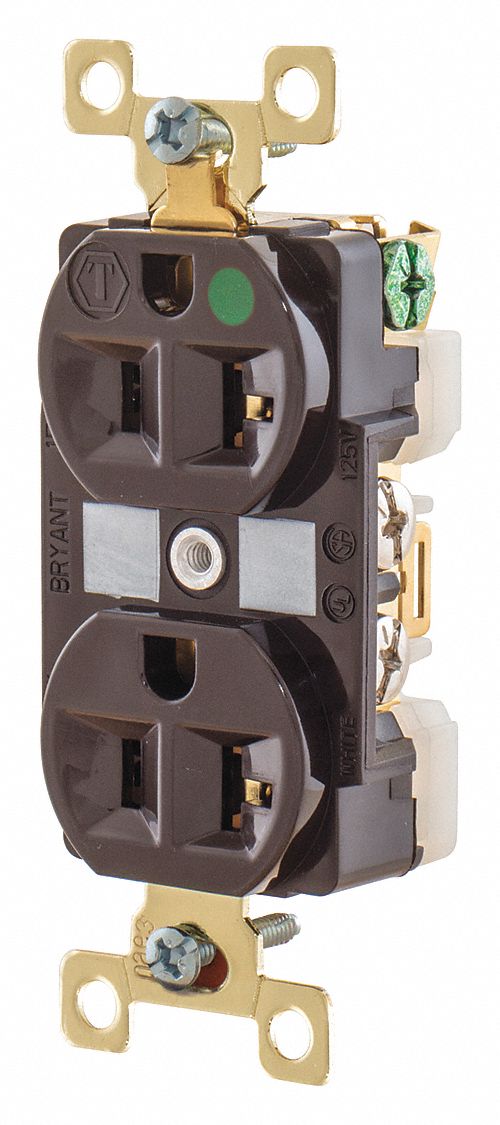 Receptacle Brwn 20A Nylon 1.0 HP 2 Poles