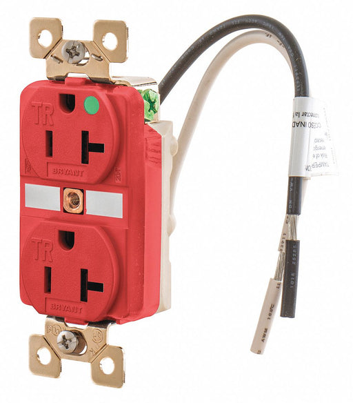 Receptacle Red 20A Nylon 2 Poles