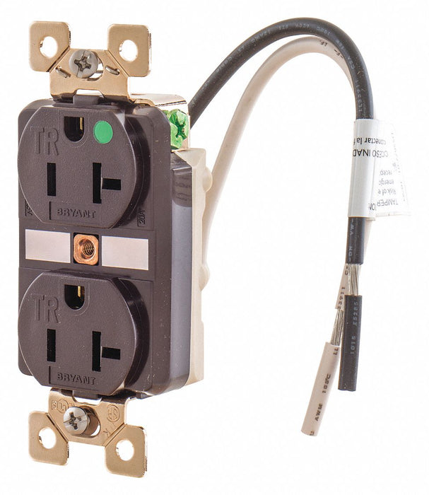 Receptacle Brwn 20A Nylon 2 Poles