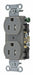 Receptacle Gray 15A Nylon 0.5 HP 2 Poles