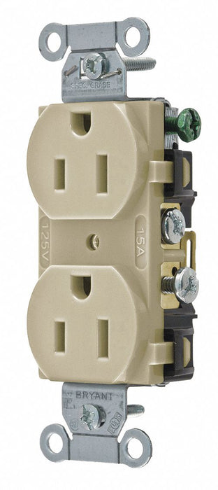 Receptacle Ivory 15A Nylon 2 Poles