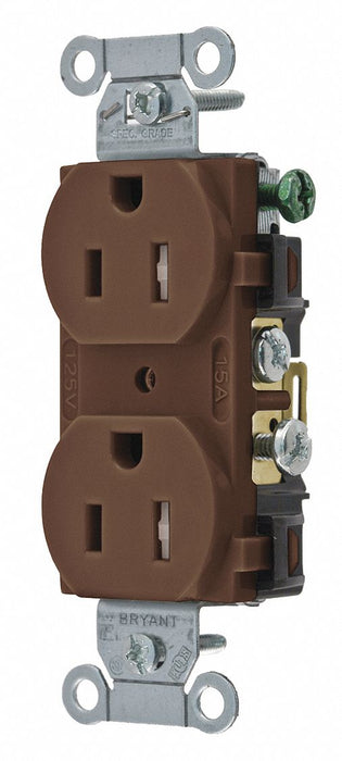 Receptacle Brown 15A Nylon 2 Poles
