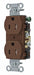 Receptacle Brown 15A Nylon 2 Poles