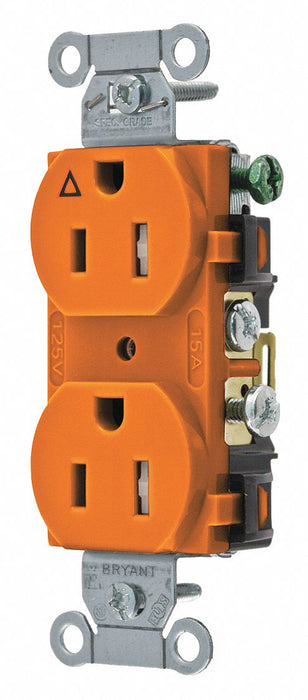 Receptacle Orng 15A Nylon 0.5 HP 2 Poles