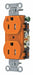 Receptacle Orng 15A Nylon 0.5 HP 2 Poles