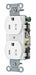 Receptacle White Nylon 0.5 HP 2 Poles