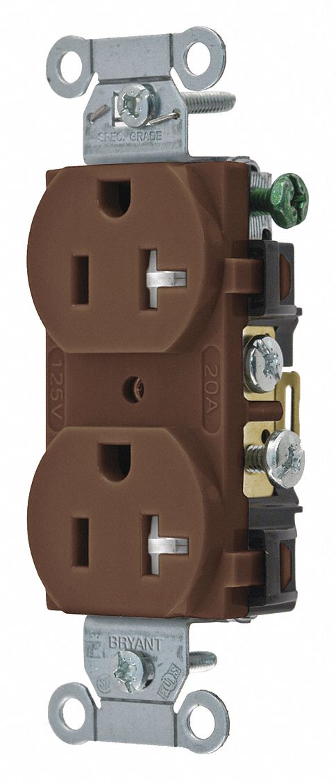 Receptacle Brown 2 Poles 3 Wires