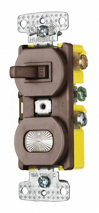 Combo Device Brown 1P Switch/Pilot Light