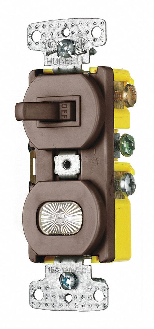 Combo Device Brown 1P Switch/Pilot Light