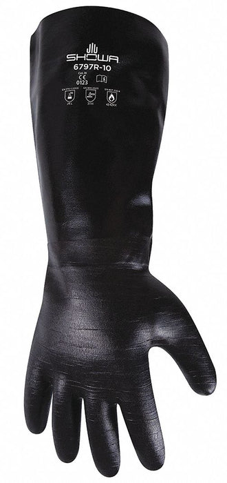ChemResistantGloves Blk Gauntlet L 10 PR