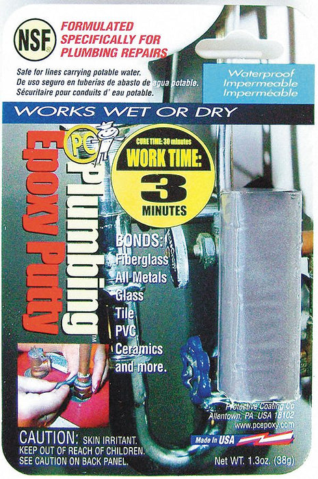 Putty Plumbing Epoxy 1.3 Oz Pkg Gray