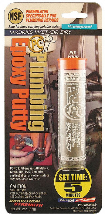 Putty 2 Part Plumbing Epoxy 2 Oz Pkg Gry