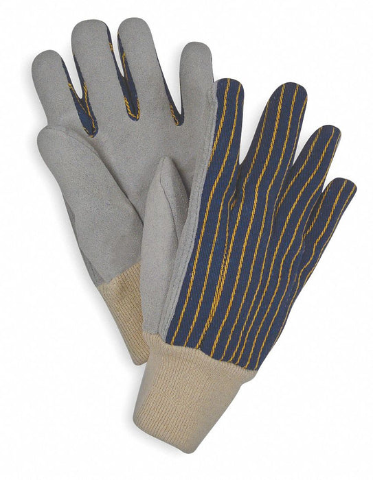 D1569 Leather Gloves Blue/Gray L PR
