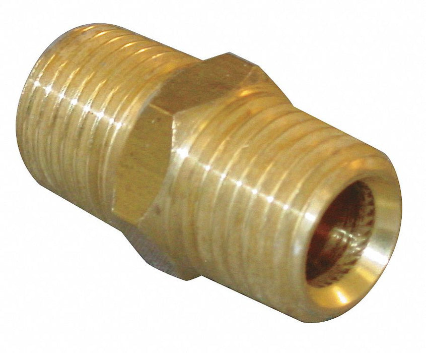Hex Nipple Brass 1/2 x 3/8 in M BSPT