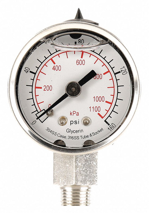D1355 Pressure Gauge Liquid Filled 1-1/2 In