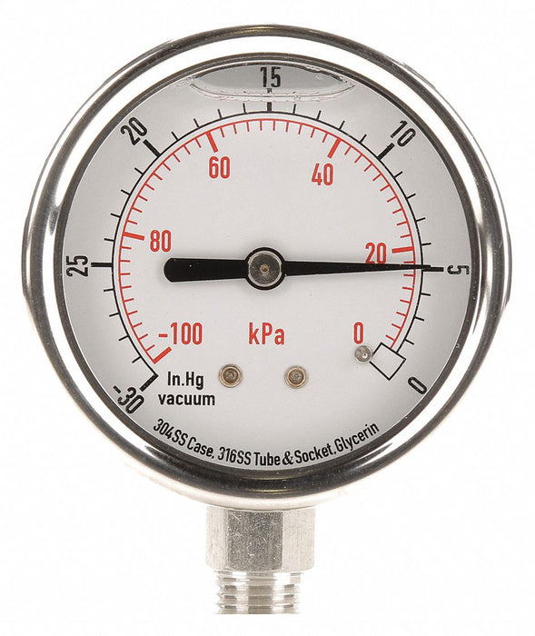 D1364 Vacuum Gauge Liquid Filled 2-1/2 In