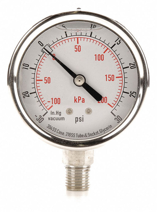 D1364 Compound Gauge Liquid Filled 2-1/2 In