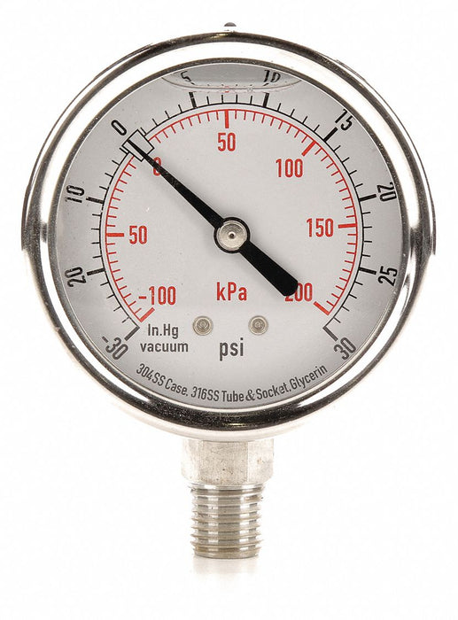 D1364 Compound Gauge Liquid Filled 2-1/2 In