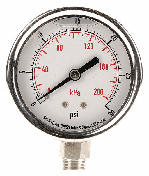 D1364 Pressure Gauge Liquid Filled 2-1/2 In