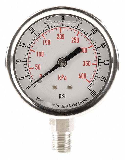 D1364 Pressure Gauge Liquid Filled 2-1/2 In