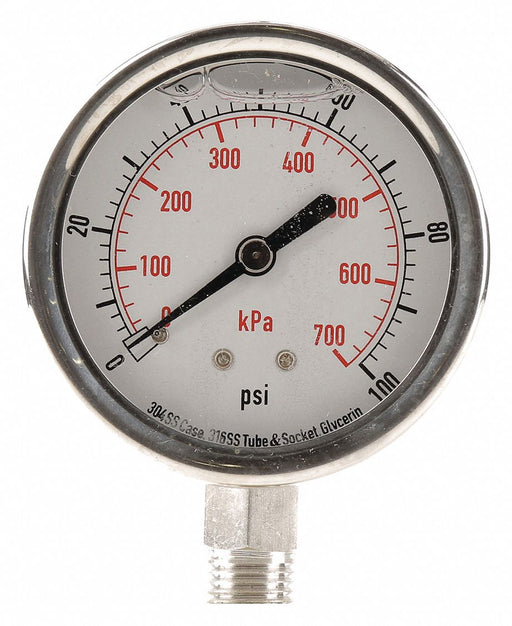 D1364 Pressure Gauge Liquid Filled 2-1/2 In