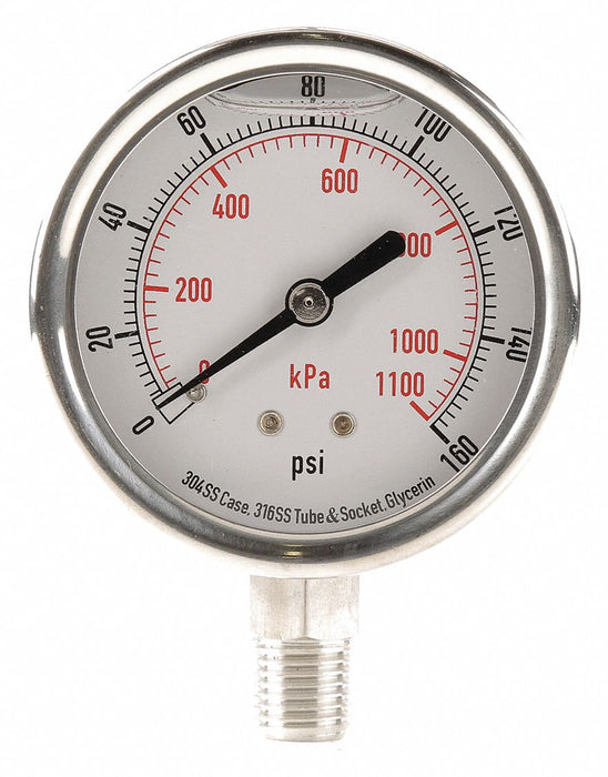 D1364 Pressure Gauge Liquid Filled 2-1/2 In