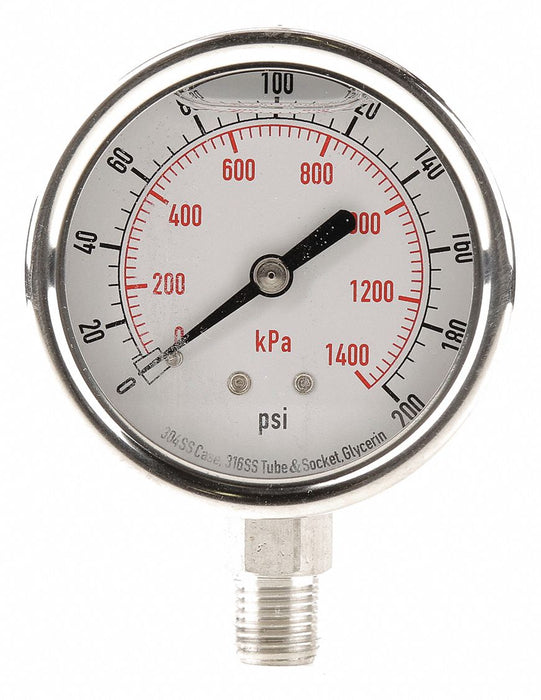 D1364 Pressure Gauge Liquid Filled 2-1/2 In