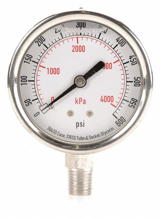 D1364 Pressure Gauge Liquid Filled 2-1/2 In