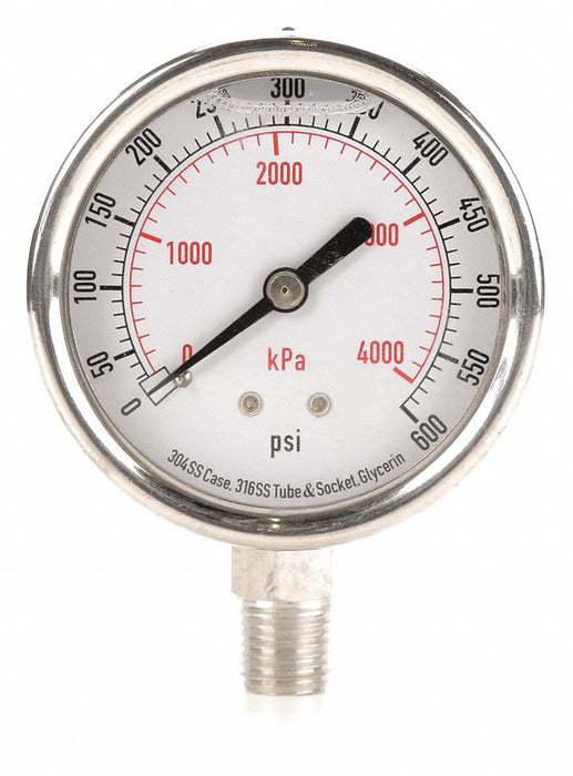D1364 Pressure Gauge Liquid Filled 2-1/2 In
