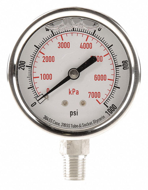 D1364 Pressure Gauge Liquid Filled 2-1/2 In