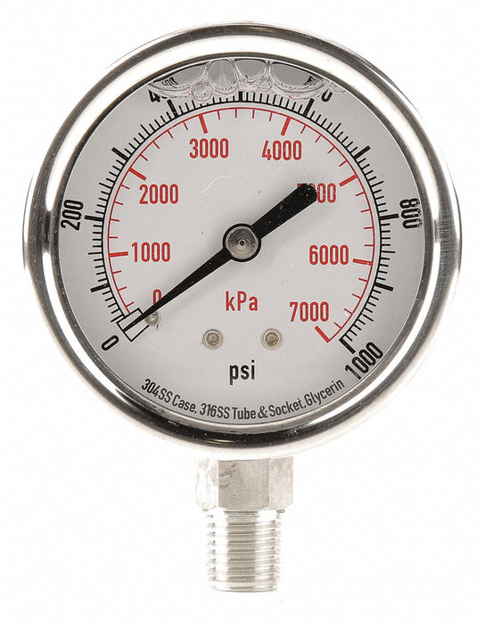 D1364 Pressure Gauge Liquid Filled 2-1/2 In