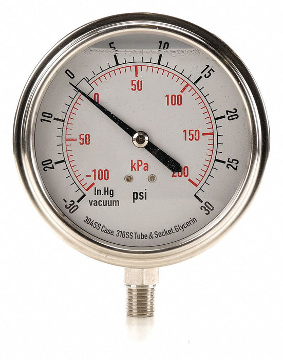 D1368 Compound Gauge Liquid Filled 3-1/2 In