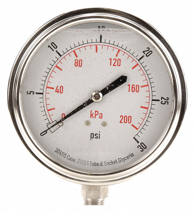 D1368 Pressure Gauge Liquid Filled 3-1/2 In