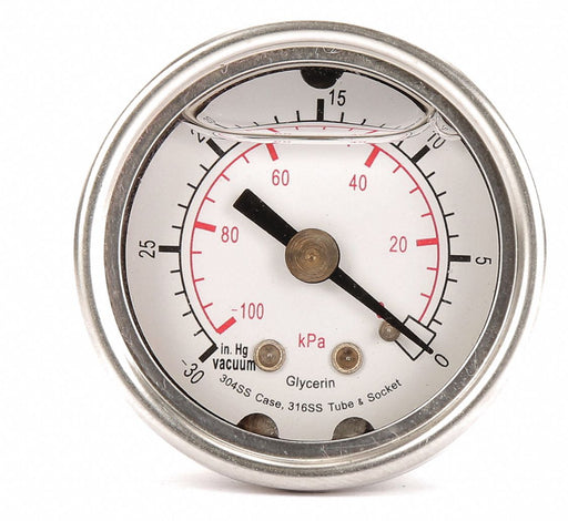 D1356 Pressure Gauge Liquid Filled 1-1/2 In