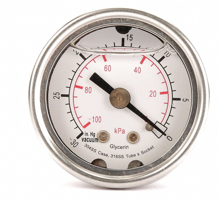 D1356 Pressure Gauge Liquid Filled 1-1/2 In
