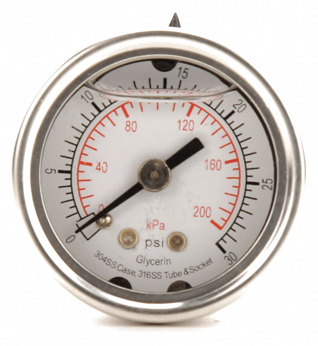 D1356 Pressure Gauge Liquid Filled 1-1/2 In