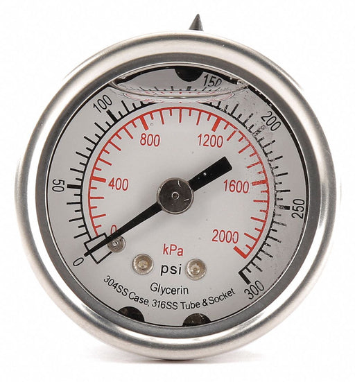 D1356 Pressure Gauge Liquid Filled 1-1/2 In