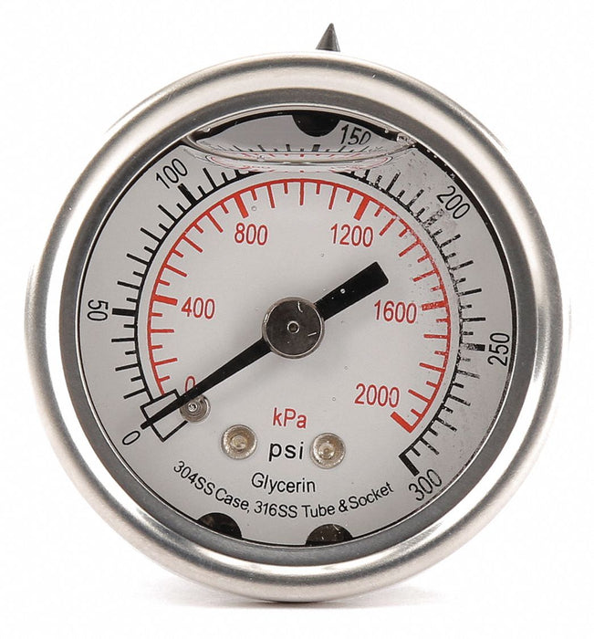 D1356 Pressure Gauge Liquid Filled 1-1/2 In