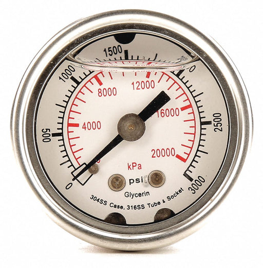 D1356 Pressure Gauge Liquid Filled 1-1/2 In