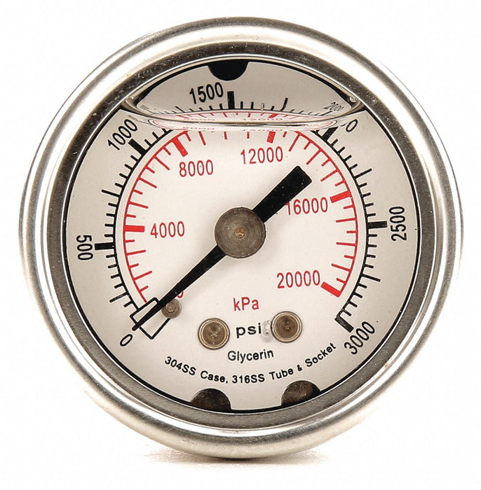 D1356 Pressure Gauge Liquid Filled 1-1/2 In