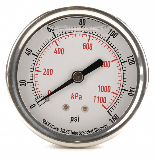 D1365 Pressure Gauge Liquid Filled 2-1/2 In