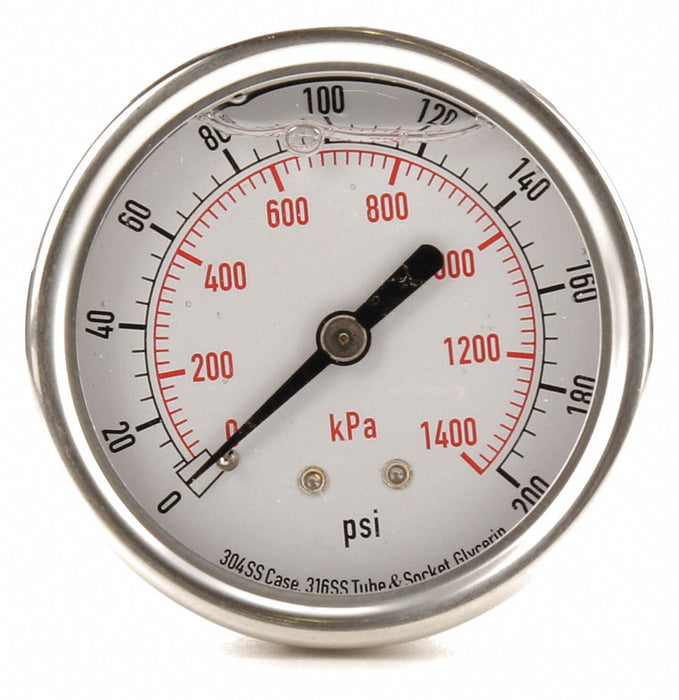 D1365 Pressure Gauge Liquid Filled 2-1/2 In
