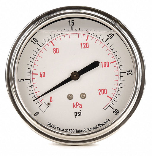 D1369 Pressure Gauge Liquid Filled 3-1/2 In