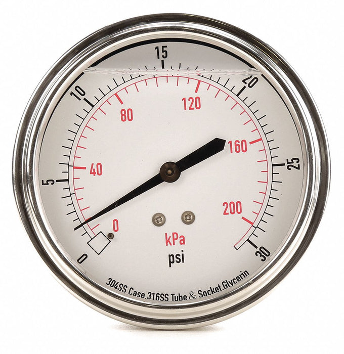 D1369 Pressure Gauge Liquid Filled 3-1/2 In