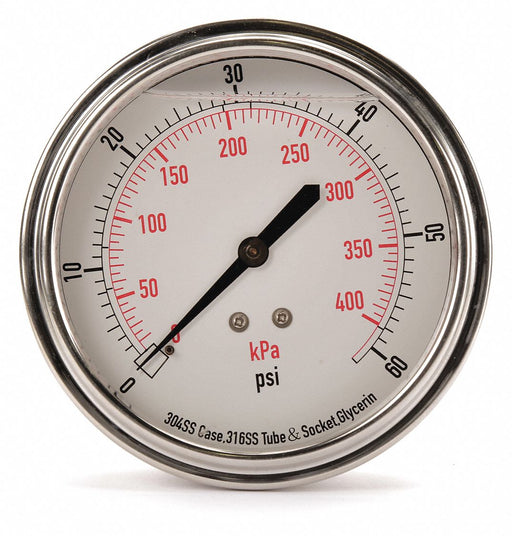 D1369 Pressure Gauge Liquid Filled 3-1/2 In