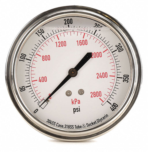 D1369 Pressure Gauge Liquid Filled 3-1/2 In