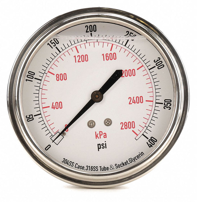 D1369 Pressure Gauge Liquid Filled 3-1/2 In