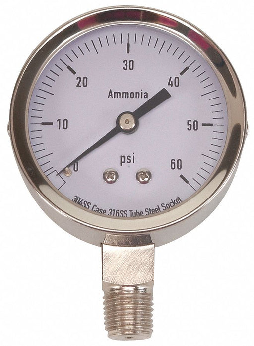 Pressure Gauge Ag Ammonia 2 1/2 In 60Psi