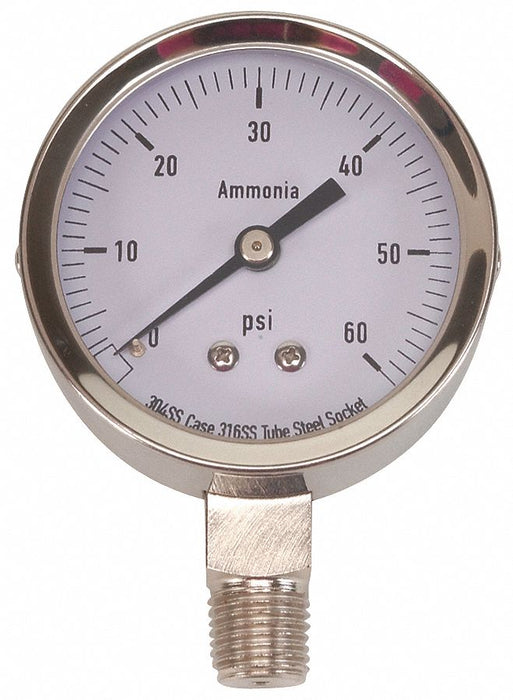 Pressure Gauge Ag Ammonia 2 1/2 In 60Psi