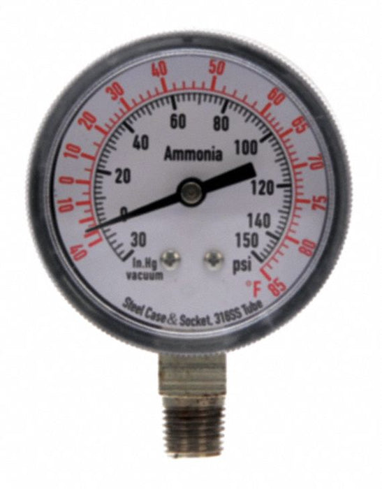 Compound Gauge Ammonia 2 1/2 In 150 Psi